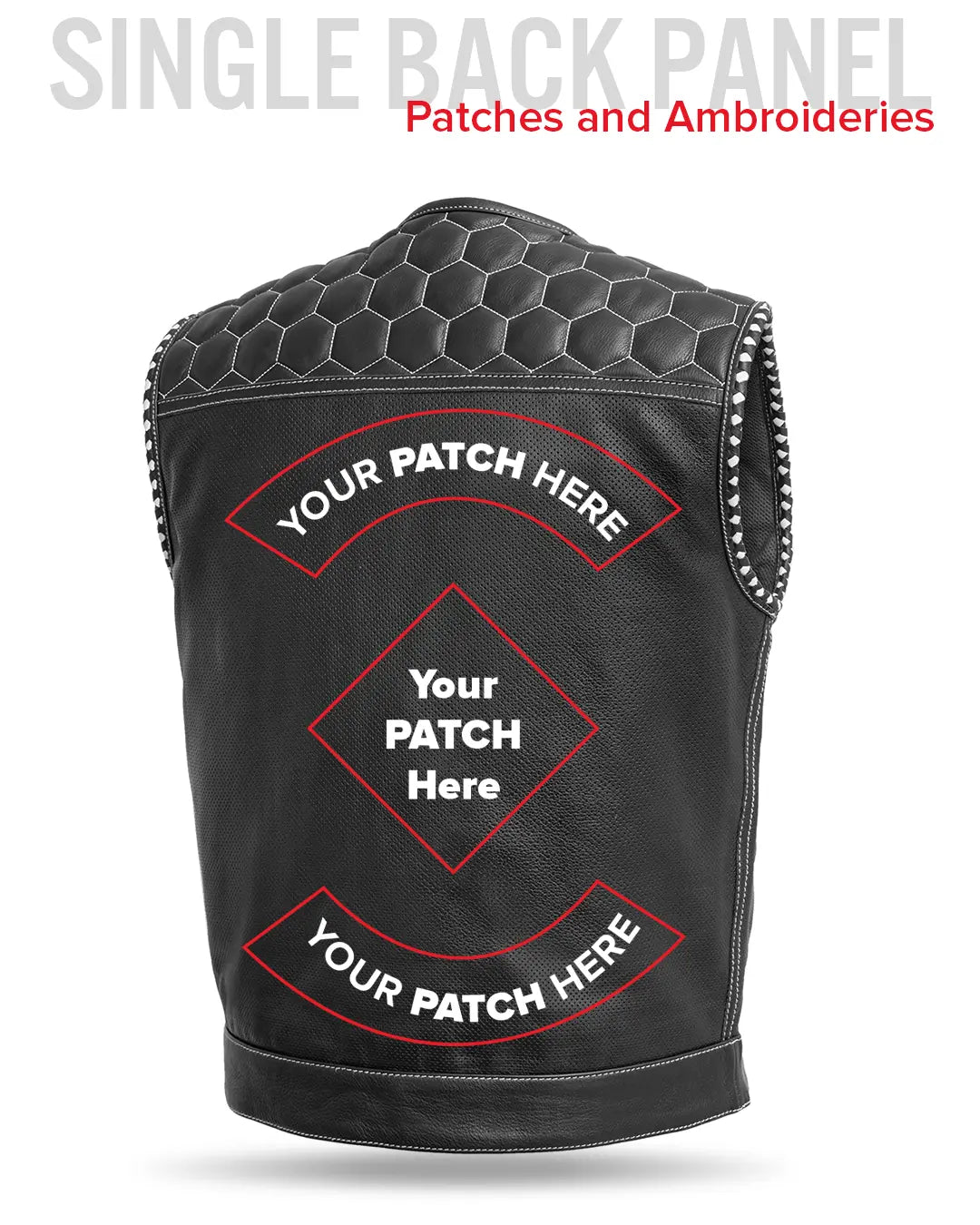 Hornet Perforated Men's Club Style Leather Vest Men's Perforated Leather Vest Vests