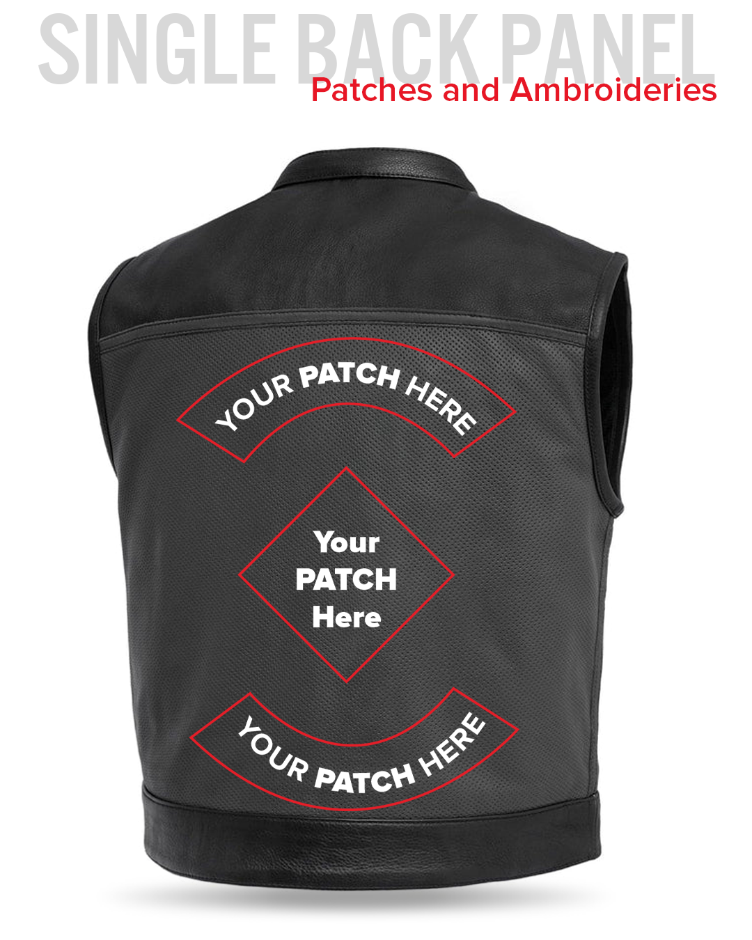 V-Twin Visionary Battleship Perforated Leather Vest Men's Perforated Leather Vest Vests