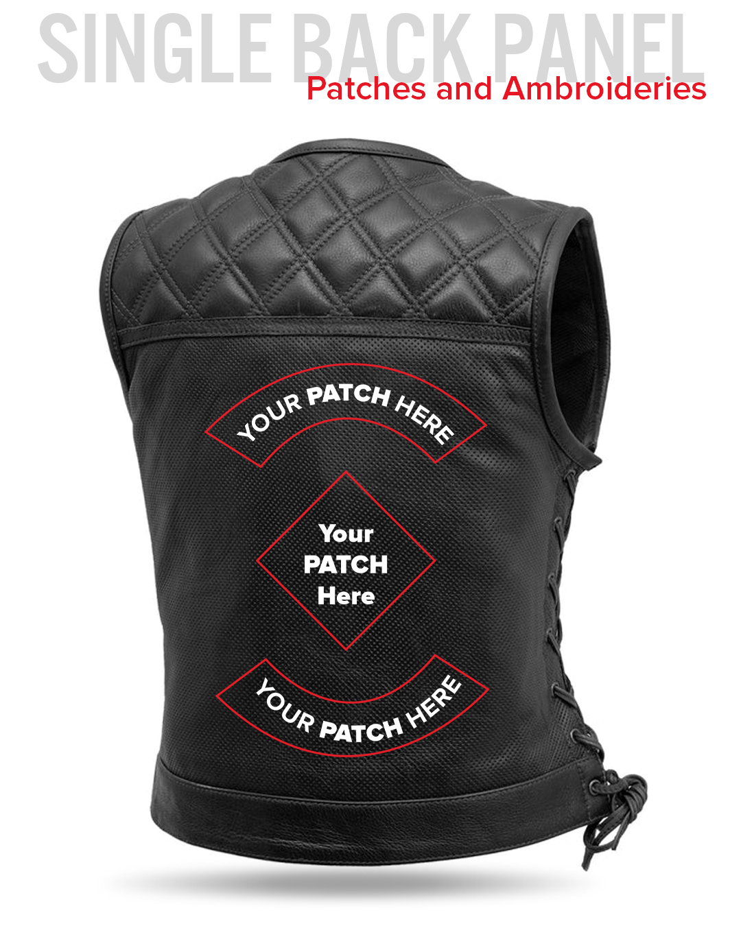 Bonnie Perforated Women's Motorcycle Leather Vest Women's Perforated Leather Vest Vests