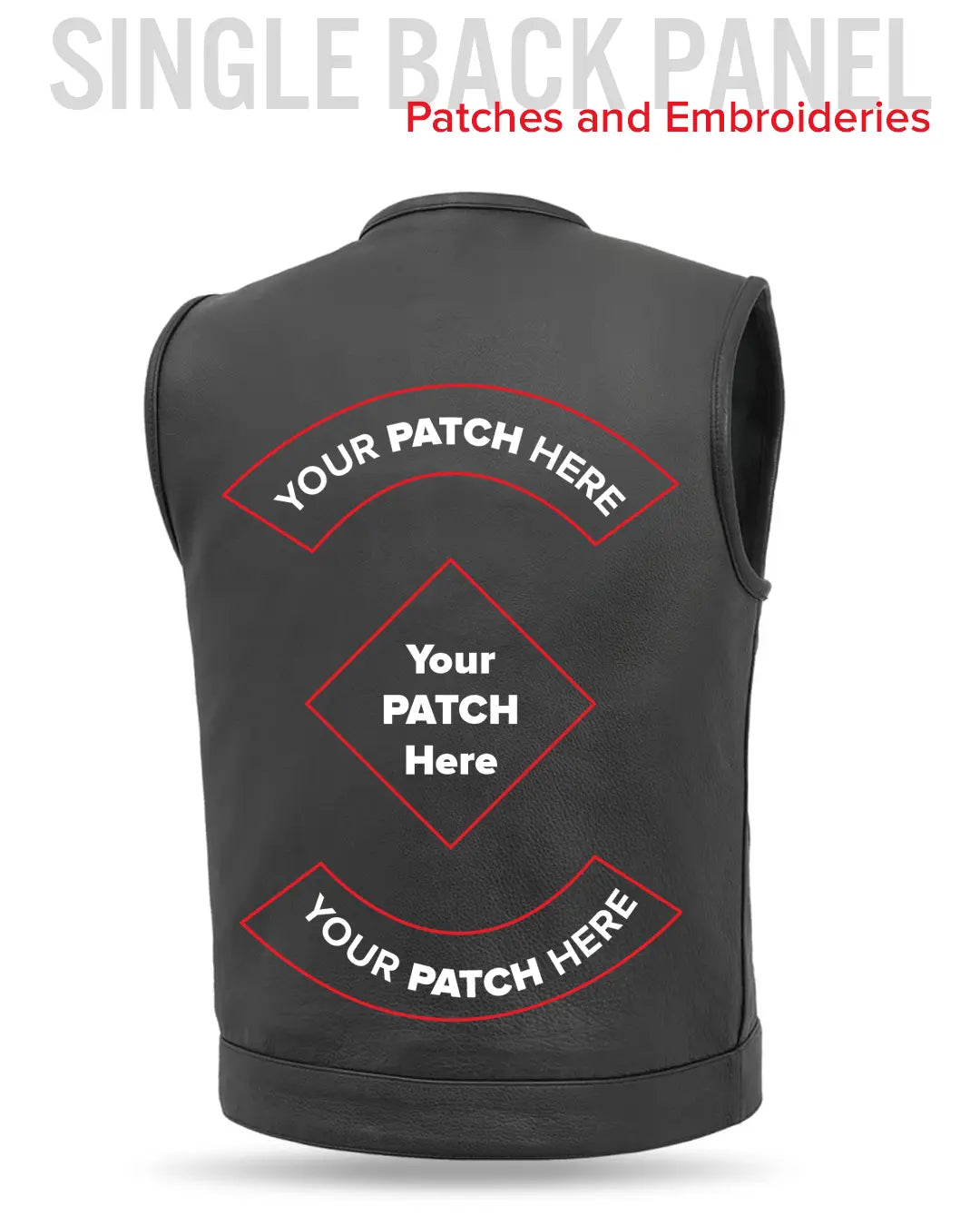 No Rival - Men's Motorcycle Leather Vest Men's Leather Vest Vests