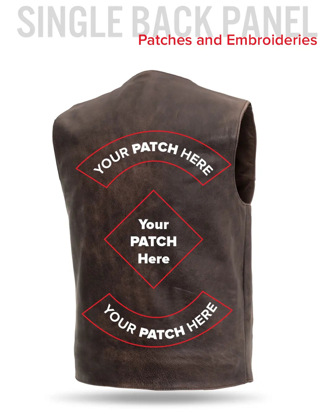 Texan Men's Motorcycle Western Style Leather Vest - Brown Men's Western Vest Vests