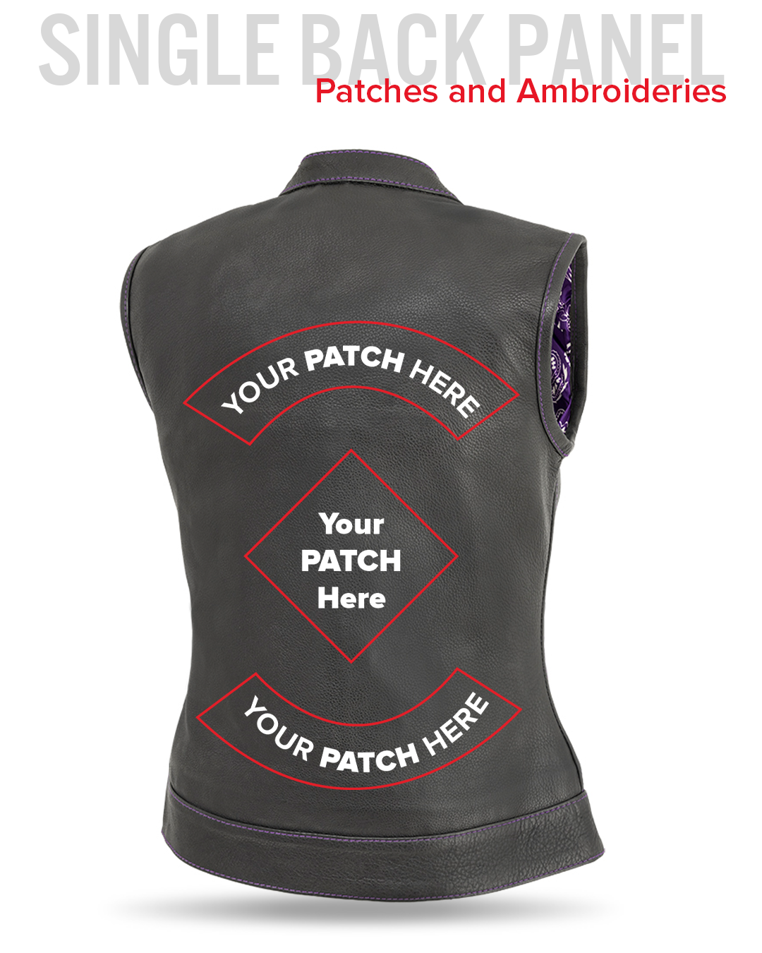 Jessica Women's Motorcycle Leather Vest - Purple - Limited Edition Women's Leather Vest Vests