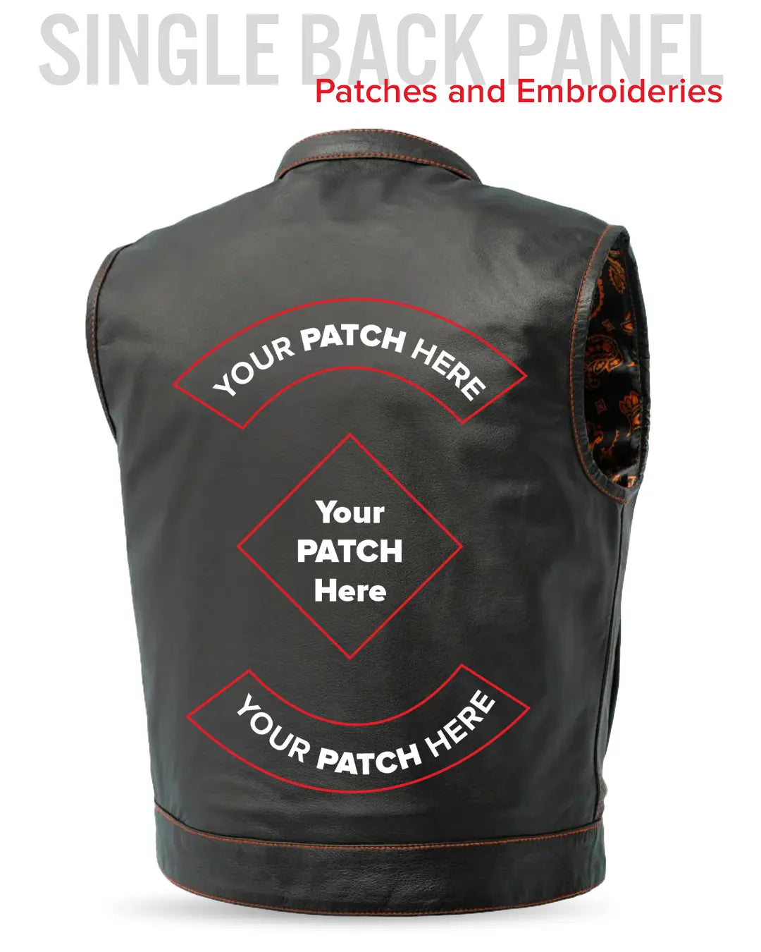 The Club Cut Men's Motorcycle Leather Vest, Multiple Color Options