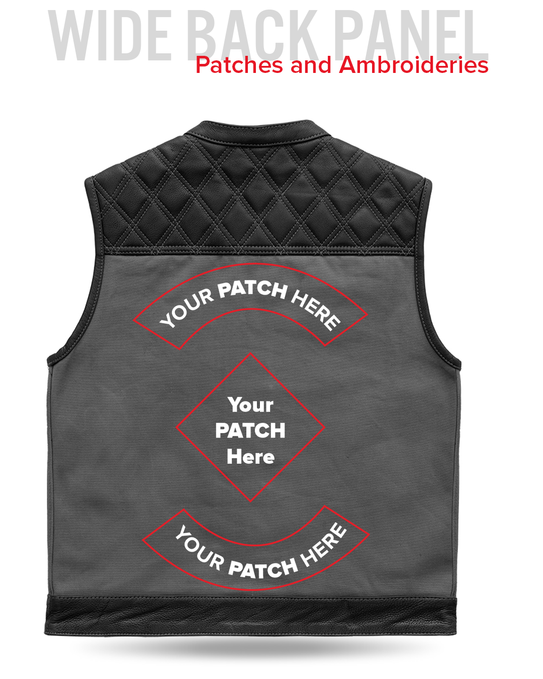 Hunt Club Motorcycle Leather Canvas Vest Grey Men's Canvas Vests Vests