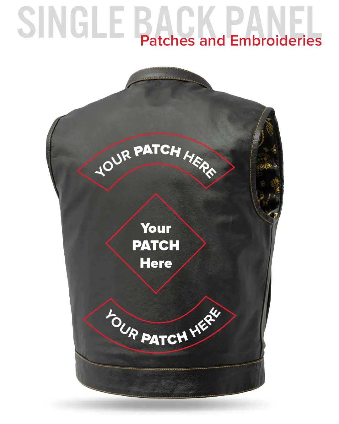 The Club Cut Men's Motorcycle Leather Vest, Multiple Color Options