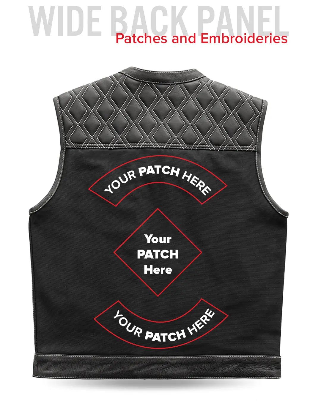 Hunt Club Motorcycle Leather Canvas Vest White Stitch