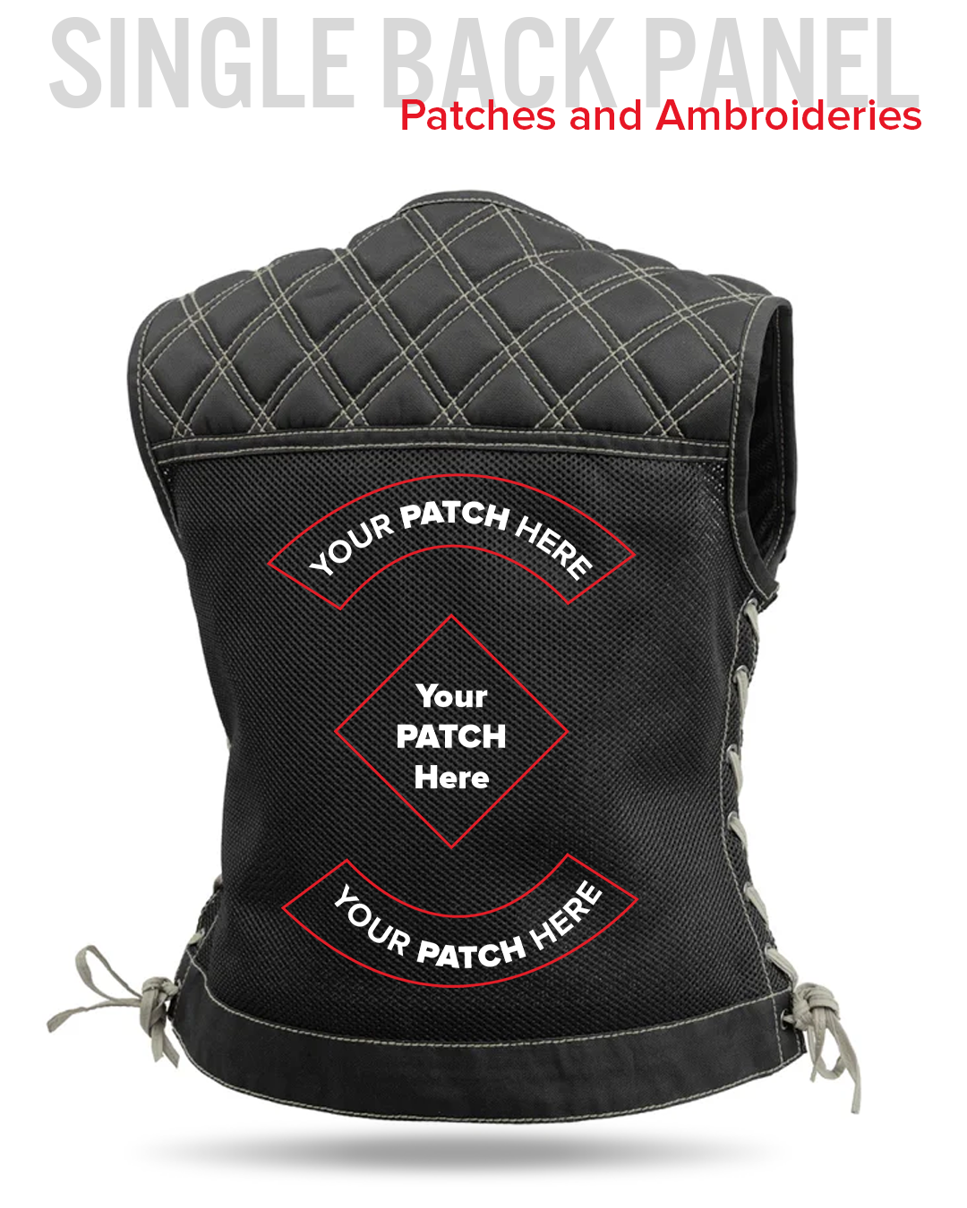 Bonnie Moto Mesh Women's Motorcycle Vest - Diamond Quilt Women's Moto Mesh Vest Vests