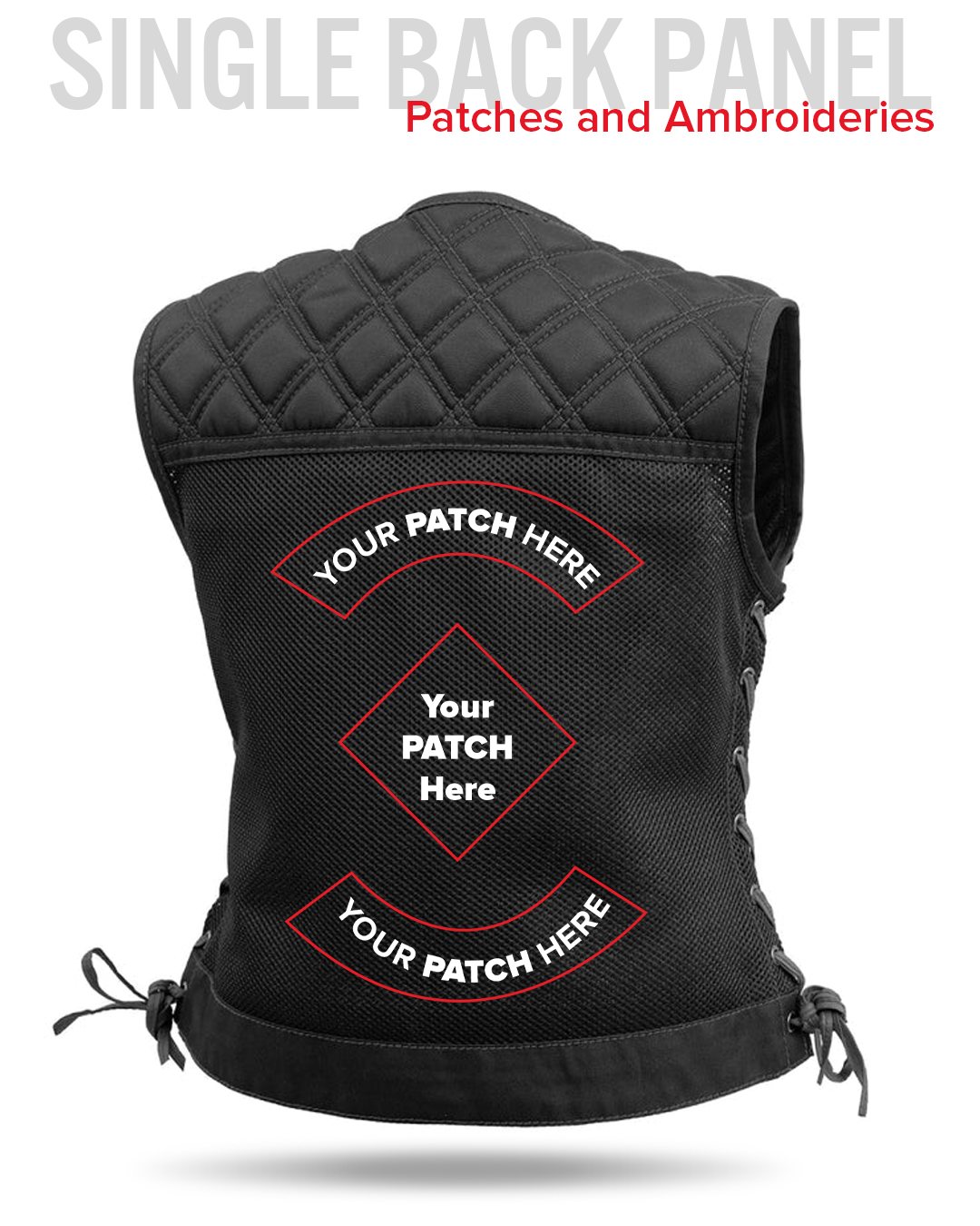 Bonnie Moto Mesh Women's Motorcycle Vest - Diamond Quilt Women's Moto Mesh Vest Vests