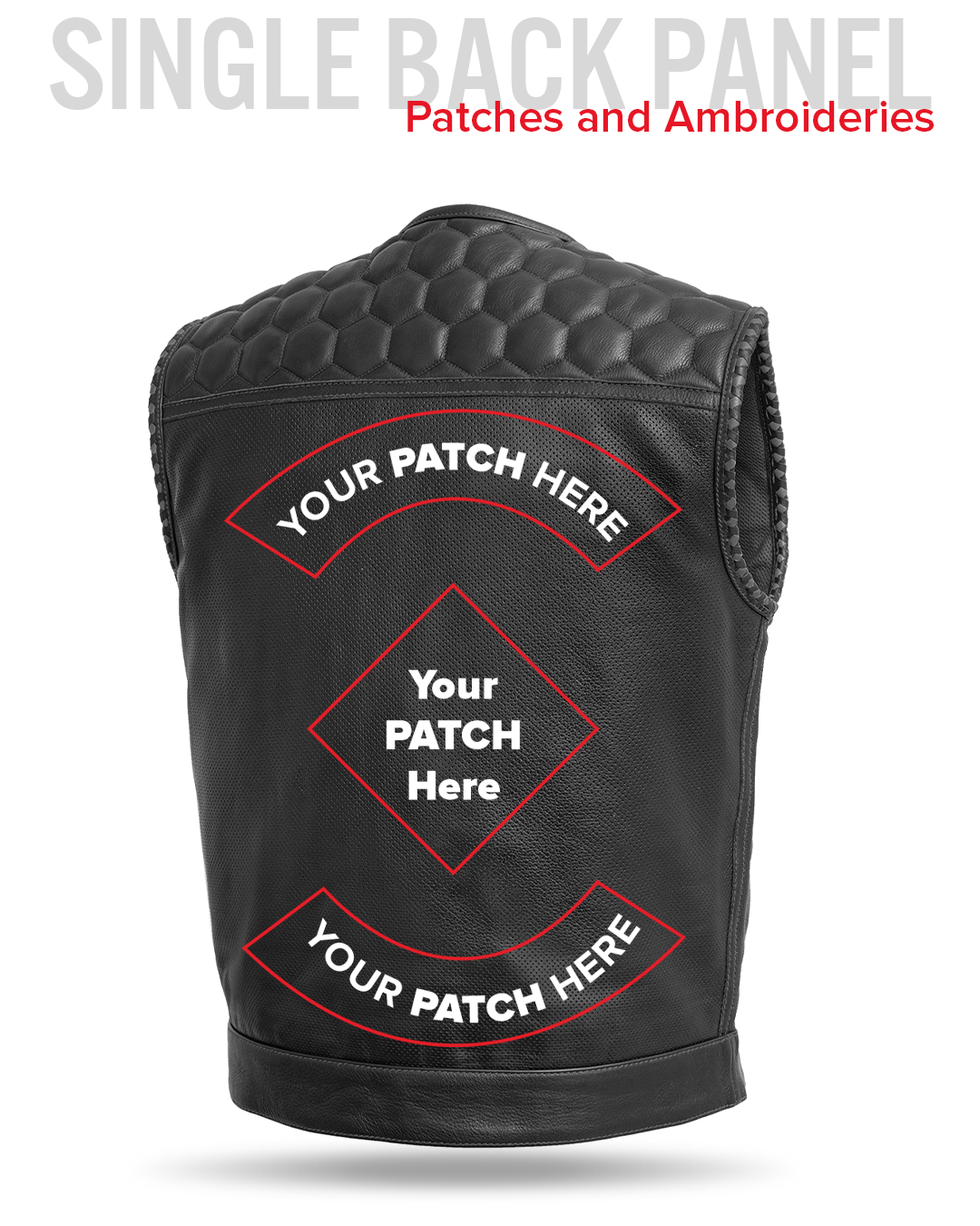 Hornet Perforated Men's Club Style Leather Vest Men's Perforated Leather Vest Vests