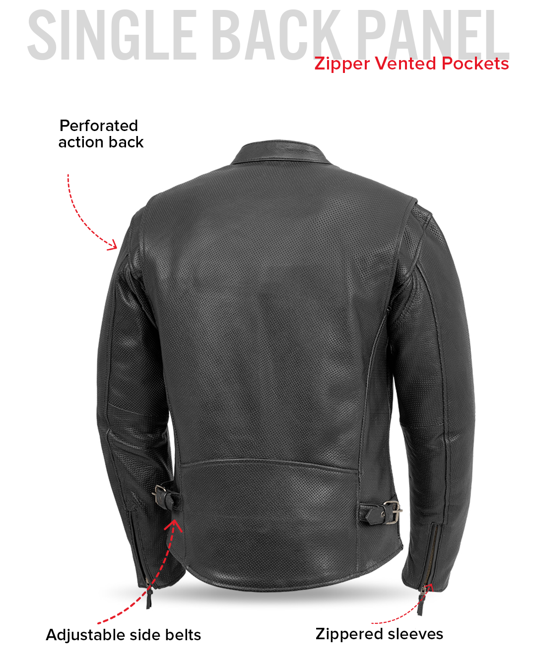 Turbine Men's Motorcycle Perforated Leather Jacket Men's Perforated Leather Jacket Jackets