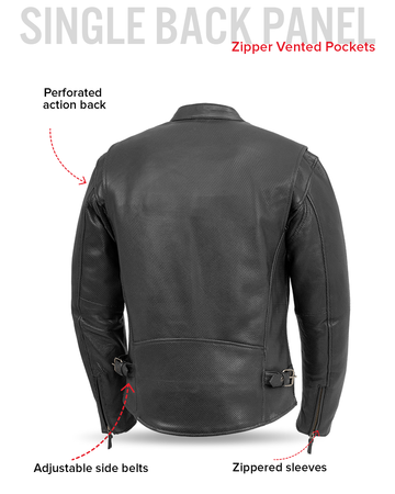 Turbine Motorcycle Perforated Leather Jacket – First MFG Co