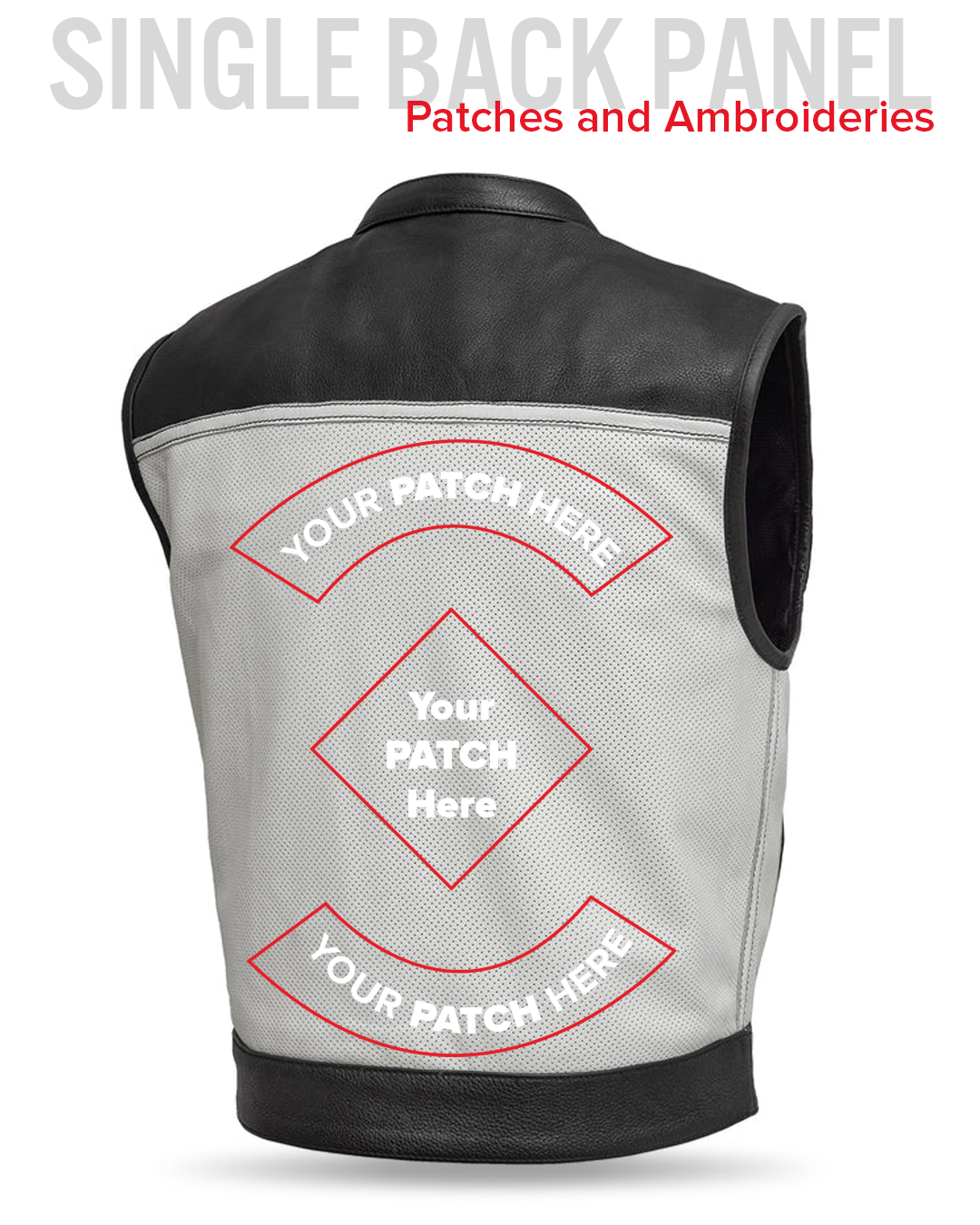 Two Tone Lowrider Perforated Men's Leather Vest White Men's Perforated Leather Vest Vests