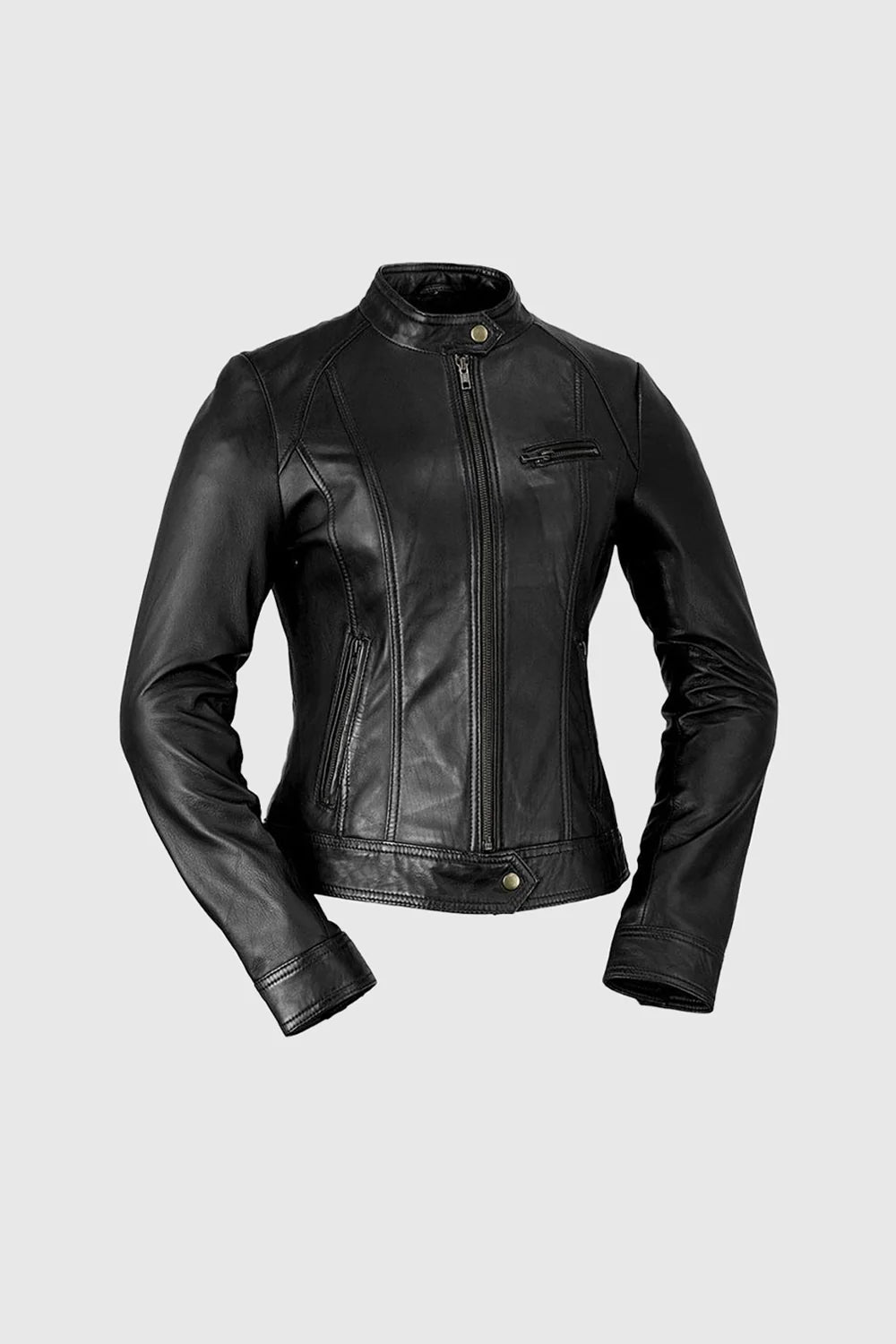 Favorite Women's Fashion Leather Jacket Women's Leather Jacket FMCo Black XS 