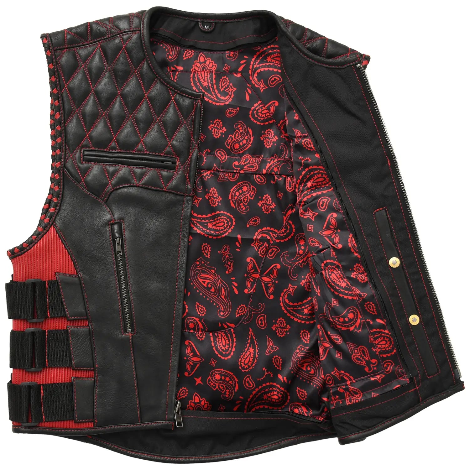 Tactical Emerald Men’s Motorcycle Leather Vest Men's Leather Vest Vests