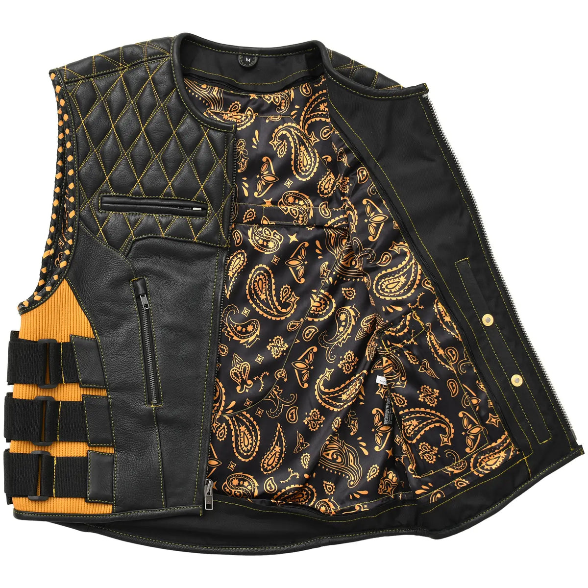 Tactical Emerald Men’s Motorcycle Leather Vest Men's Leather Vest Vests