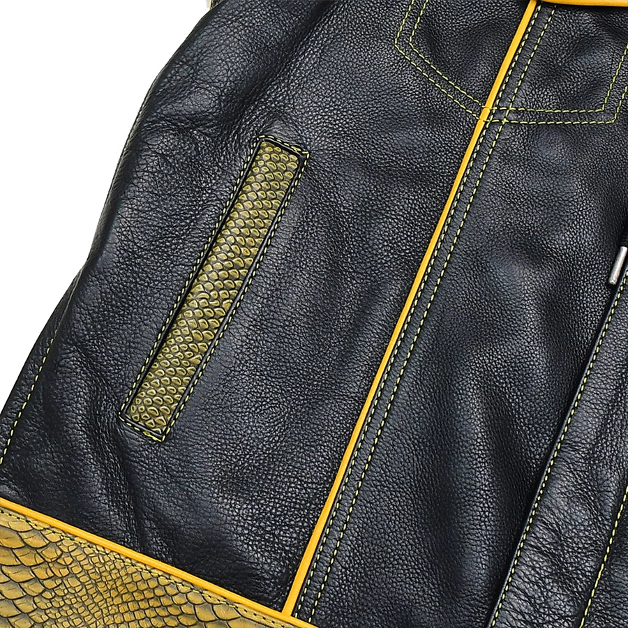 Dynasty Men's Club Style Leather Biker Vest Men's Leather Vest First Manufacturing Company