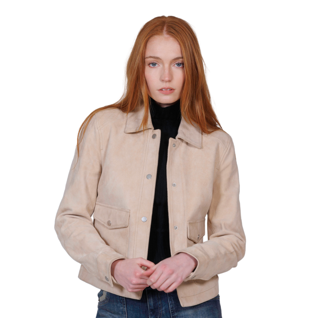 KARLY - Women's Suede Lifestyle Leather Jacket Women's Fashion Leather Jacket FMCo   