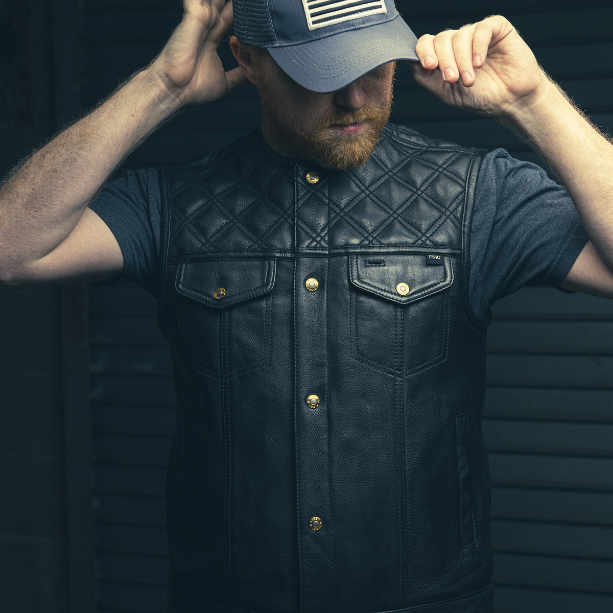 12 Gauge Men's Motorcycle Leather Vest Men's Leather Vest Vests