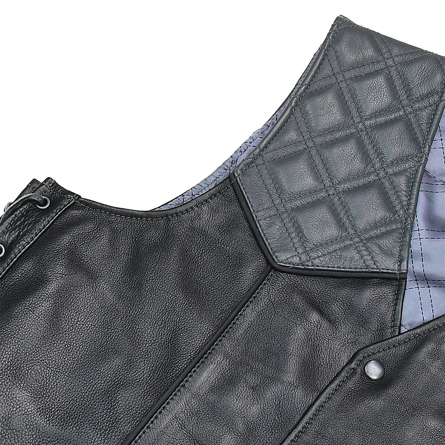 Hammer down Men's Club Style Leather Biker Vest Men's Leather Vest First Manufacturing Company