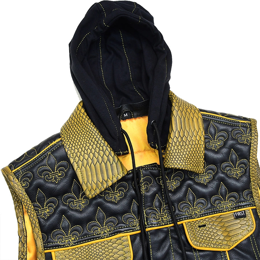 Dynasty Men's Club Style Leather Biker Vest Men's Leather Vest First Manufacturing Company