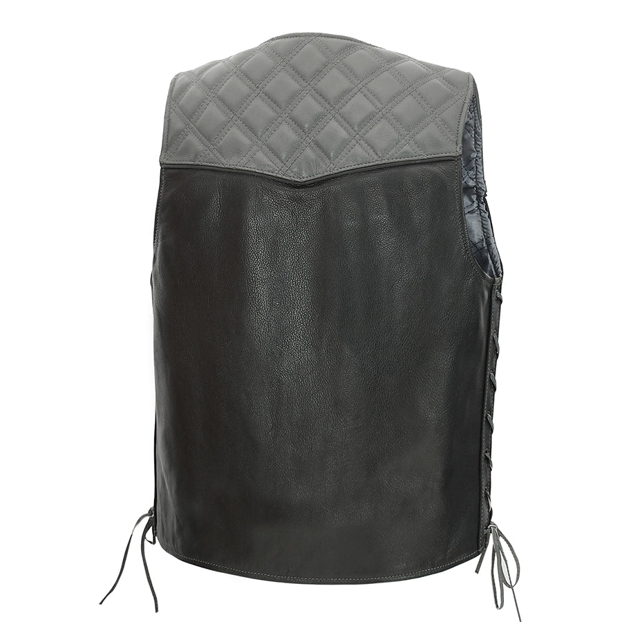 Hammer down Men's Club Style Leather Biker Vest Men's Leather Vest First Manufacturing Company
