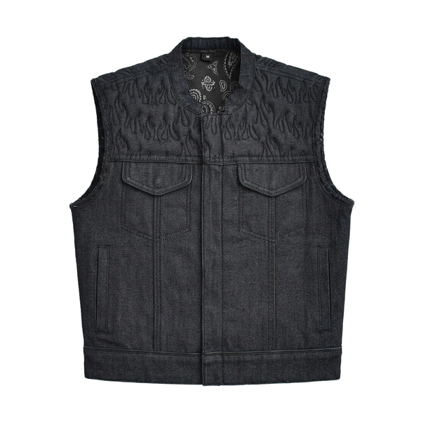 Breaker - Men's Raw Denim Motorcycle Vest Men's Leather Vest Vests