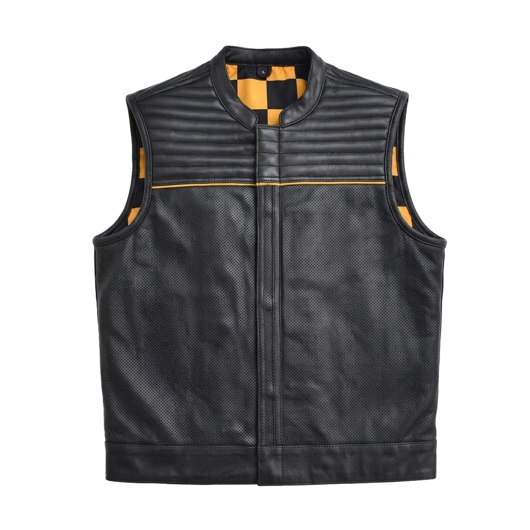 top gear leathers Topgear Men's Black Leather Motorcycle Vest Model:BK8SP-S866-Trapezoidal connector drop 17.10 removable hip pads Shimano PD-M540 SPD Pedals