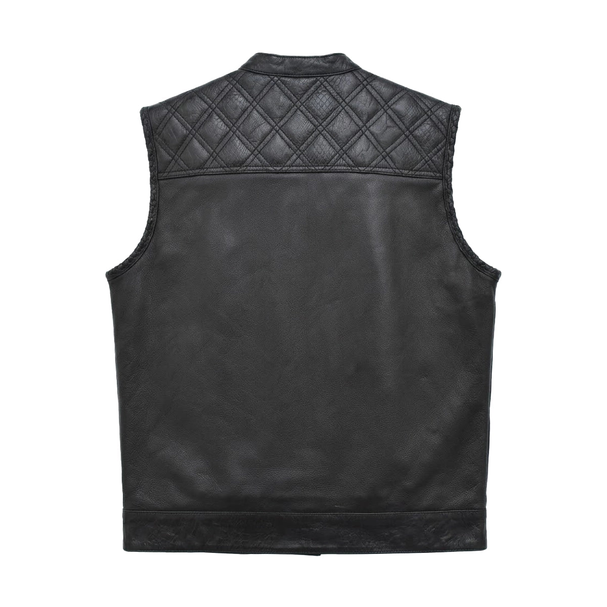 Rumble - Men's Leather Motorcycle Vest (Black) Men's Leather Vest Vests