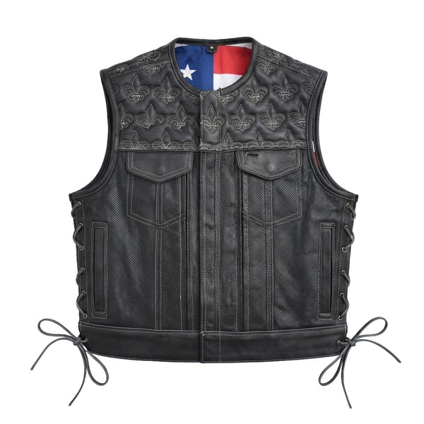 Rumble - Men's Perforated Leather Motorcycle Vest Men's Leather Vest Vests