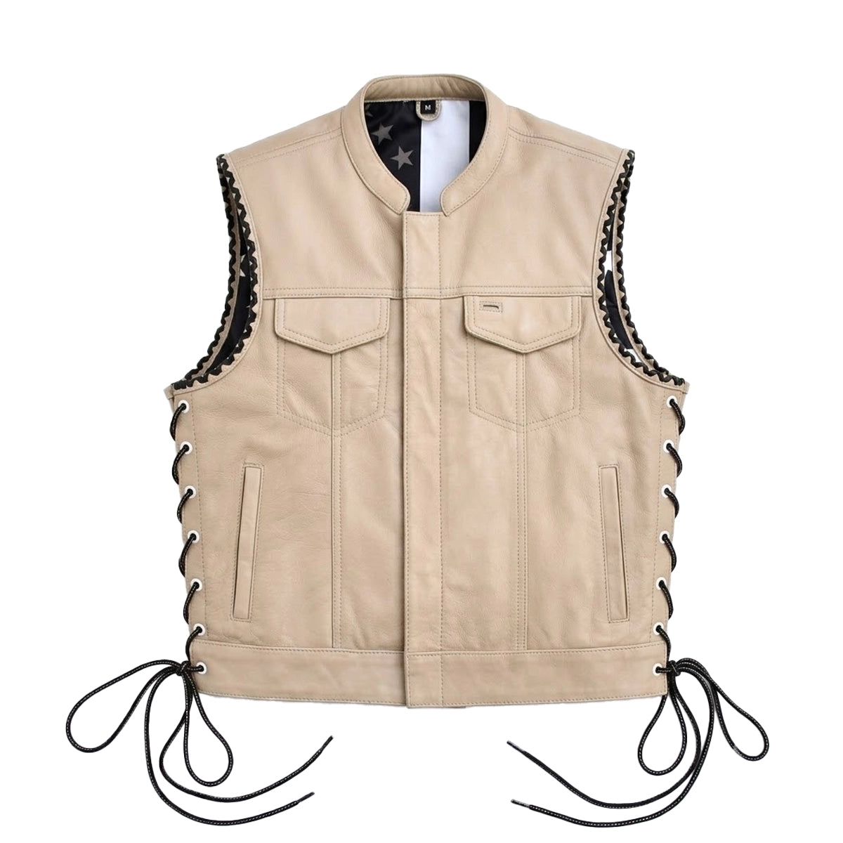 Overtake - Men's Leather Motorcycle Vest Men's Leather Vest Vests