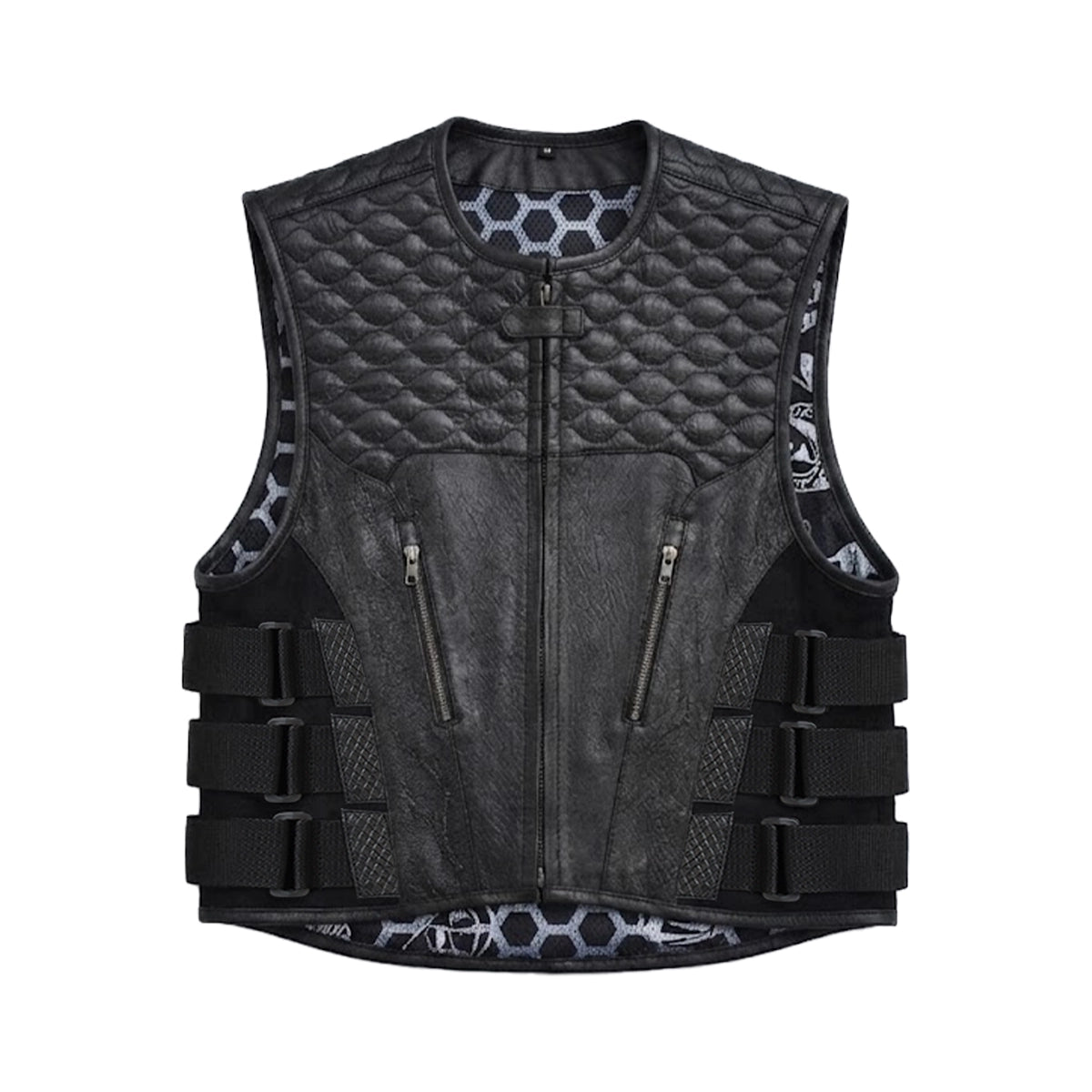 Dragster - Men's Black Leather Motorcycle Vest