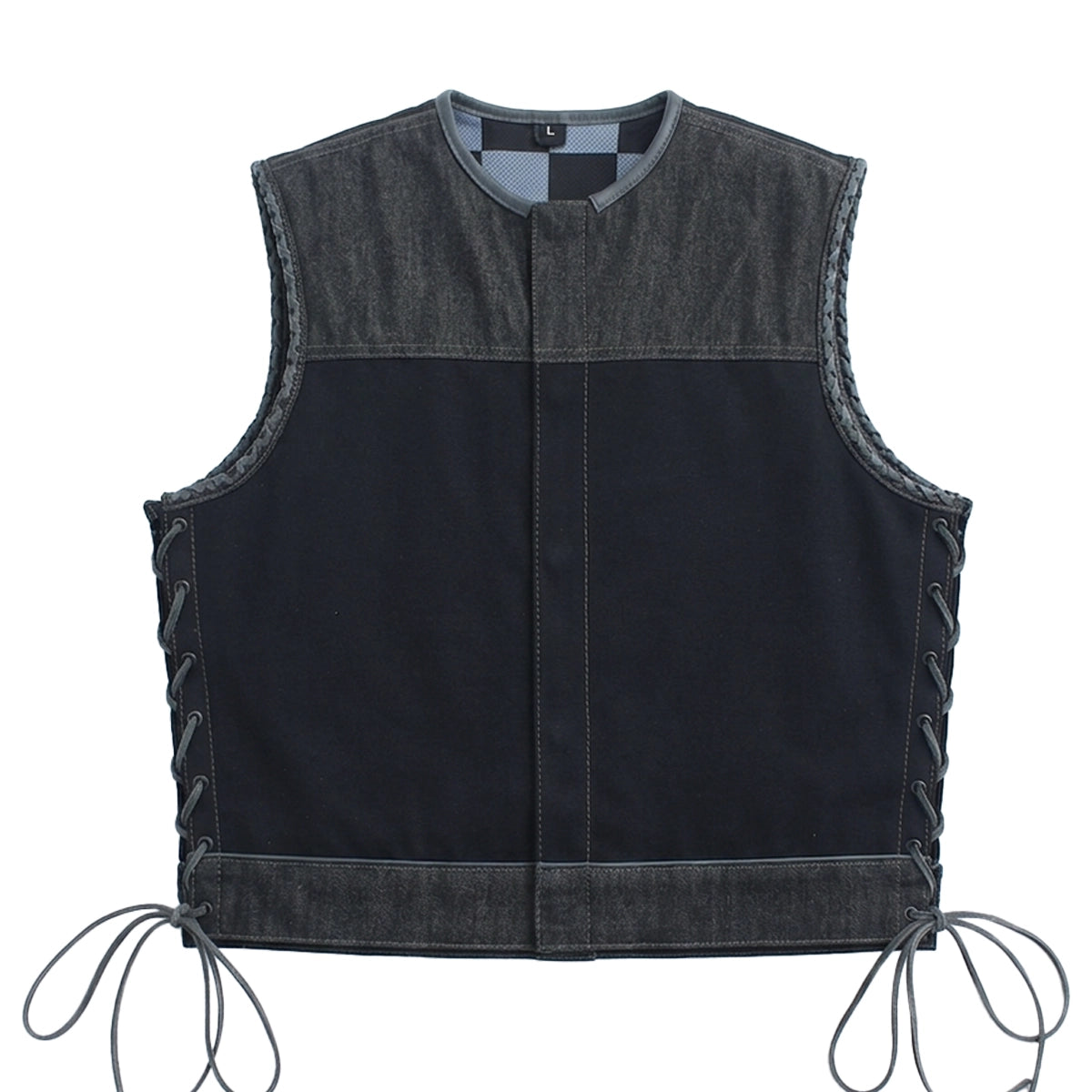 Driftline - Men’s Raw Denim/Canvas Motorcycle Vest Men's Leather Vest Vests