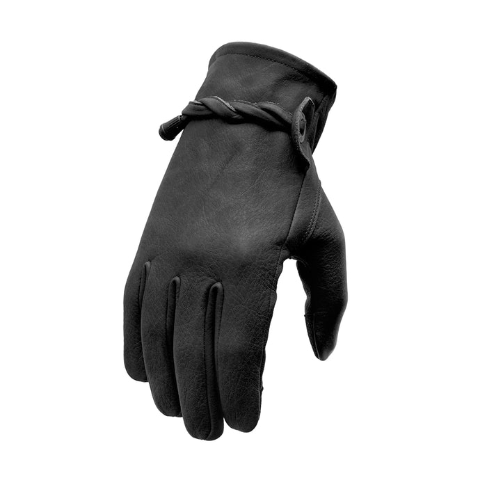 Ranch Men's Motorcycle Leather Gloves Men's Gloves First Manufacturing Company Black XS 