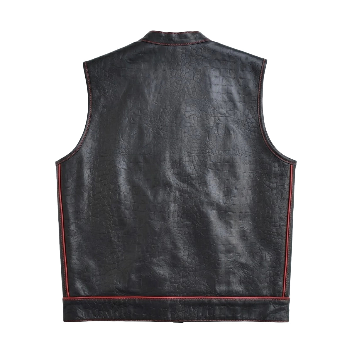 Speedster - Men's Embossed Croc Leather Motorcycle Vest Men's Leather Vest Vests