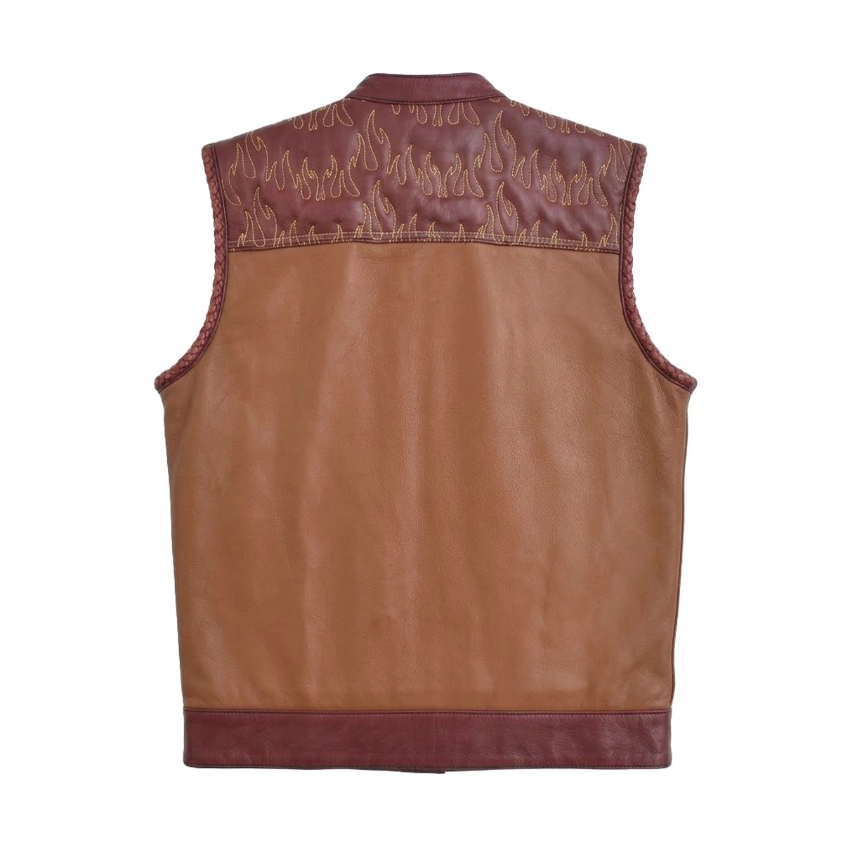 Roadcrew - Men's Leather Motorcycle Vest Men's Leather Vest Vests