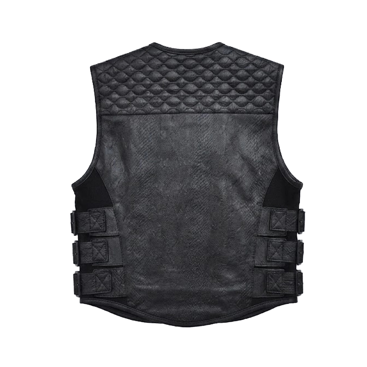 Dragster - Men's Black Leather Motorcycle Vest