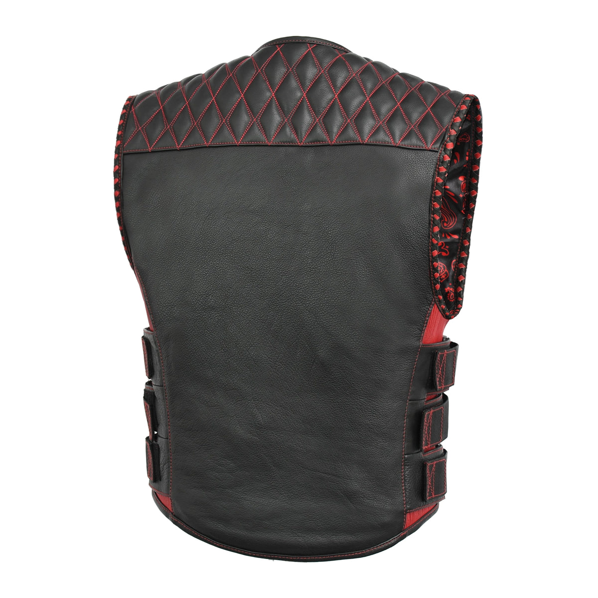Tactical Emerald Men’s Motorcycle Leather Vest Men's Leather Vest Vests