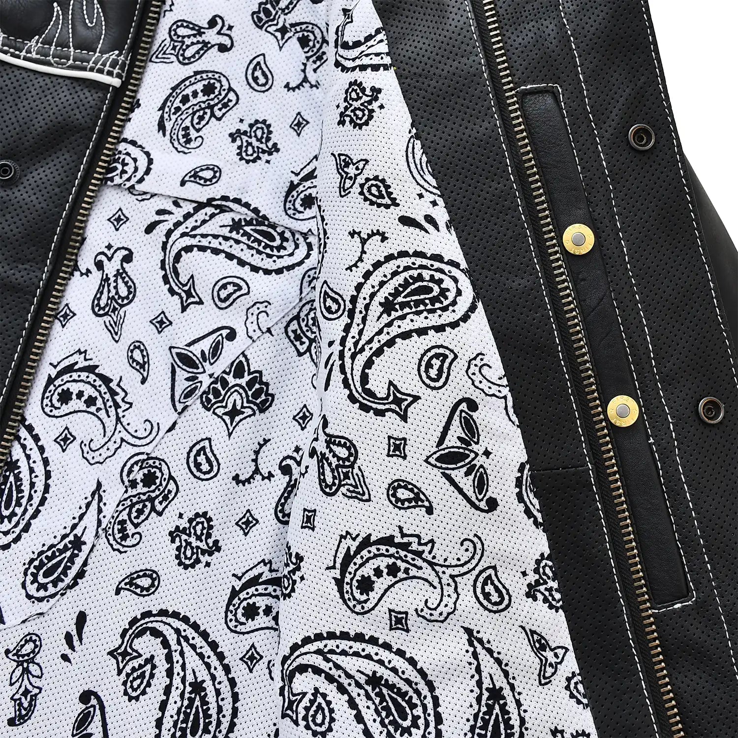 Wildfire Rouge Mens Motorcycle Leather Jacket (Black/White) Men's Leather Jacket First Manufacturing Company