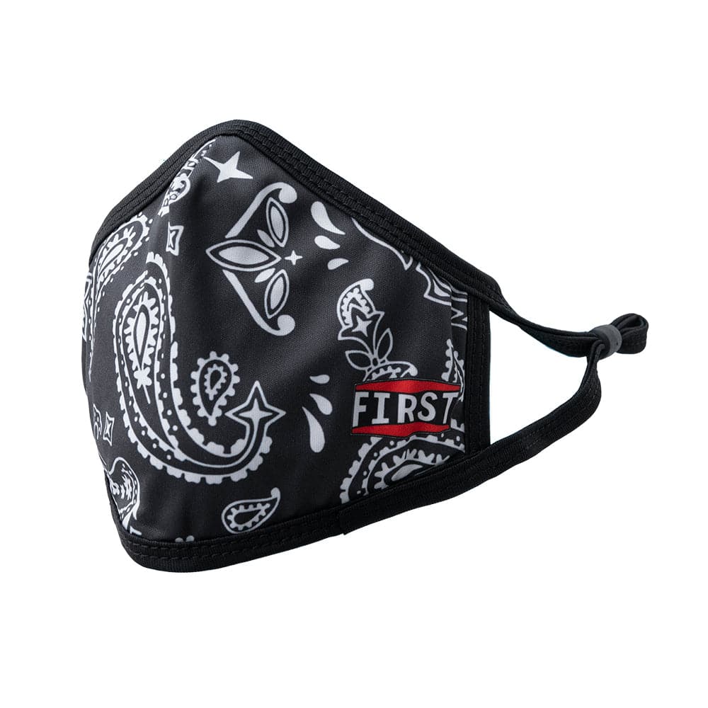 3-Ply Black Bandana Print Reusable Non-Medical Breathable & adjustable Ear Loops Face Masks (5-Pcs Pack) Face Mask First Manufacturing Company   