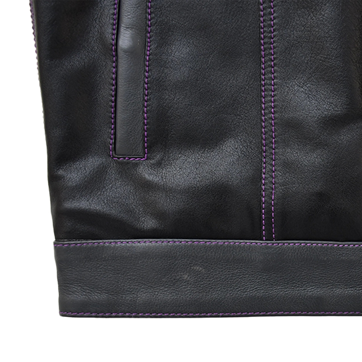 Rattler - Men's Black & Gray Leather Motorcycle Vest