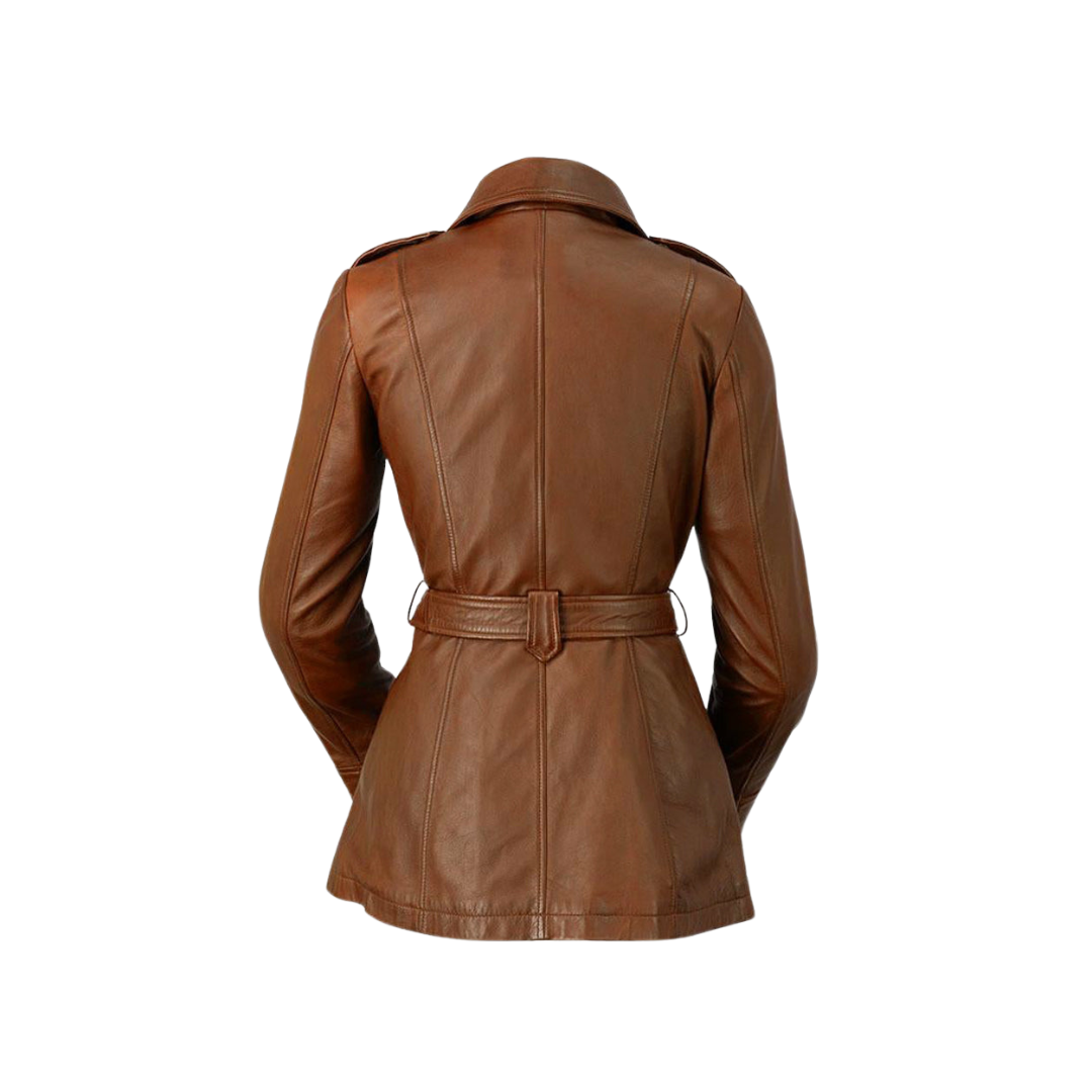 Traci Leather Trench Coat Women's Leather Jacket FMCo