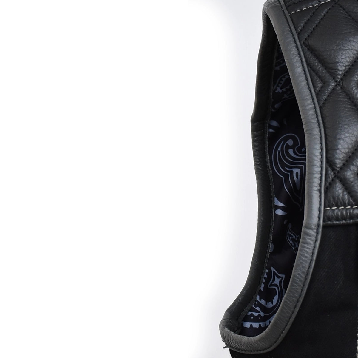 Xroad - Men's Black Twill & Leather Motorcycle Vest Men's Leather Vest Vests