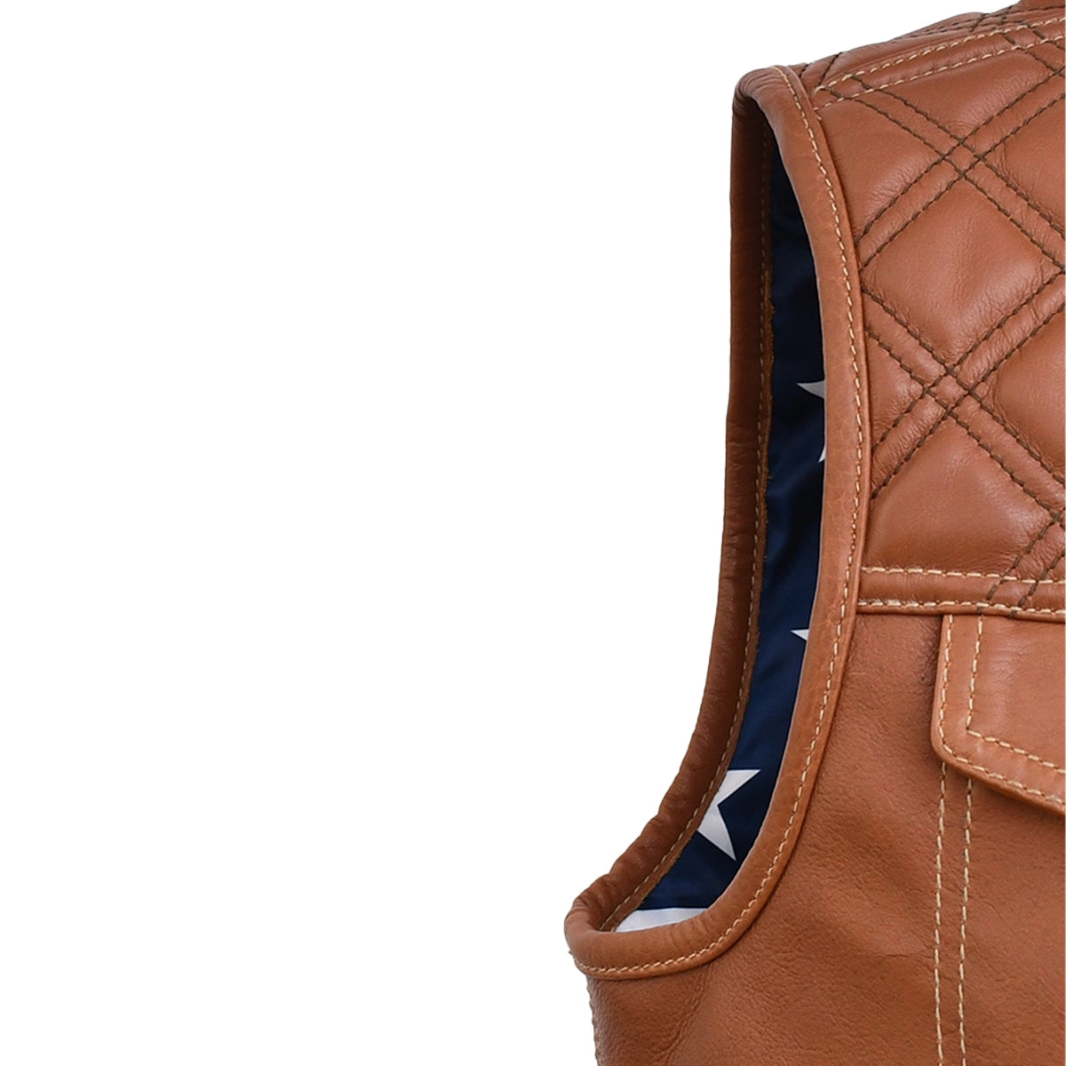 Roadguard - Men's Whiskey Leather Motorcycle Vest Men's Leather Vest Vests