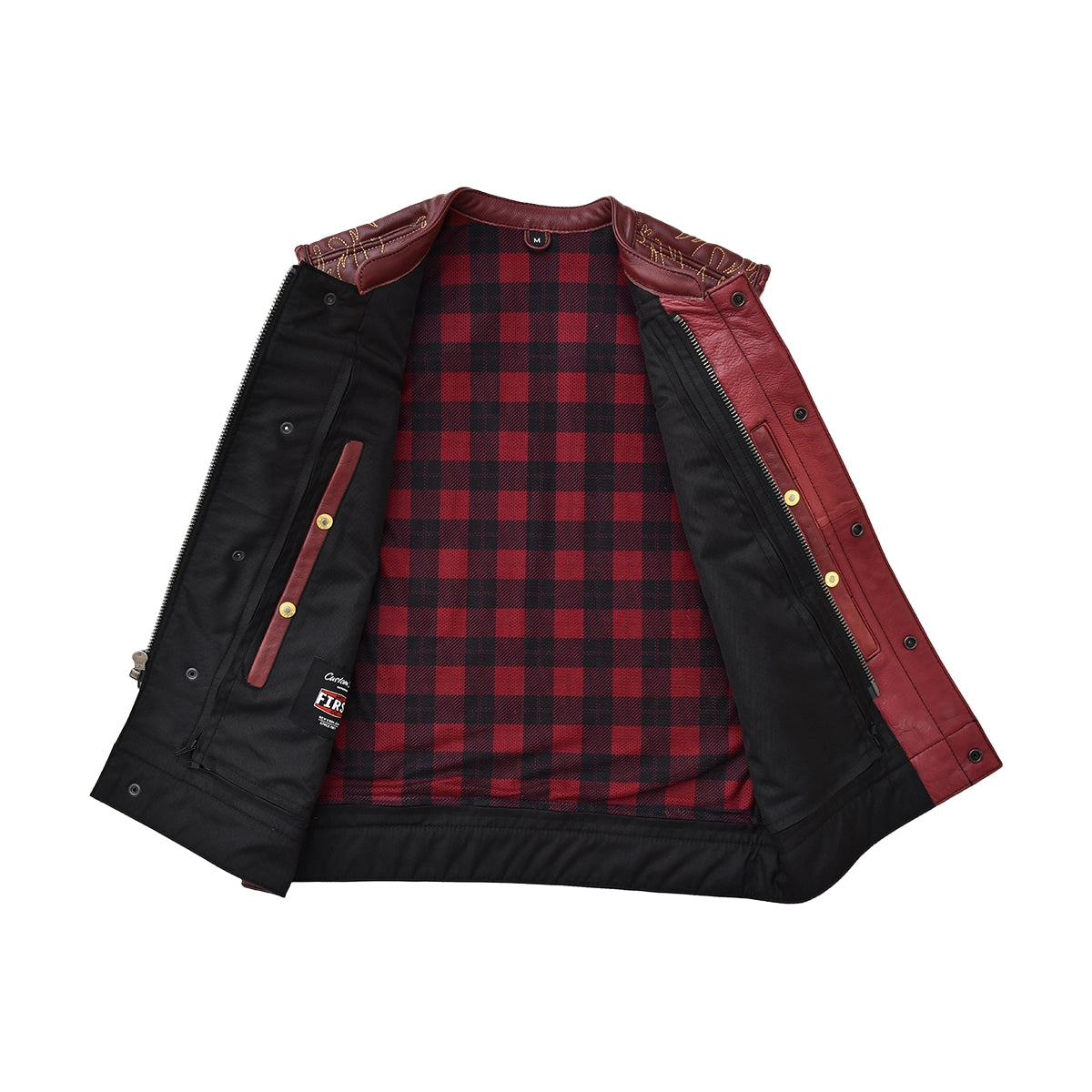 Roadcrew - Men's Leather Motorcycle Vest Men's Leather Vest Vests
