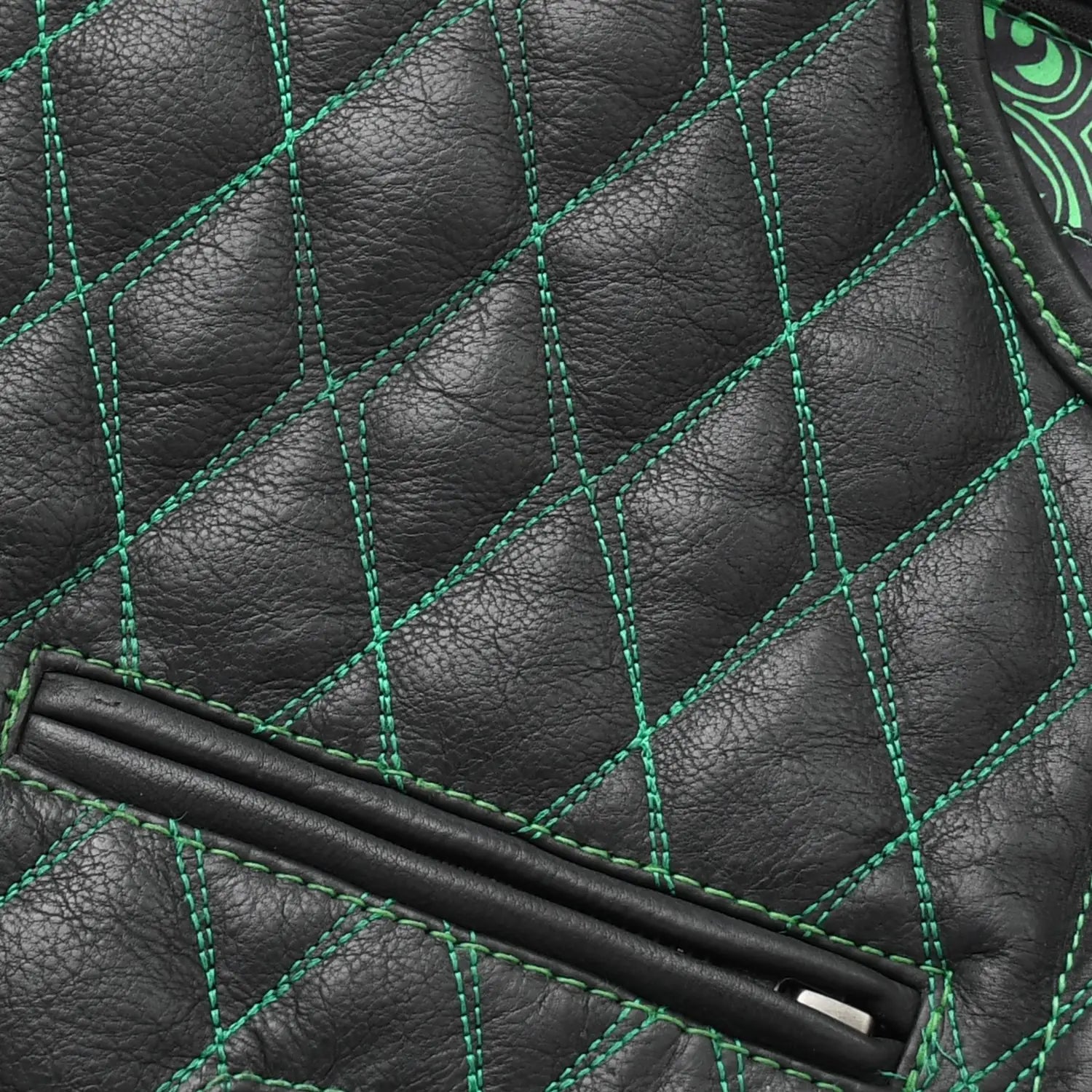 Tactical Emerald Men’s Motorcycle Leather Vest Men's Leather Vest Vests