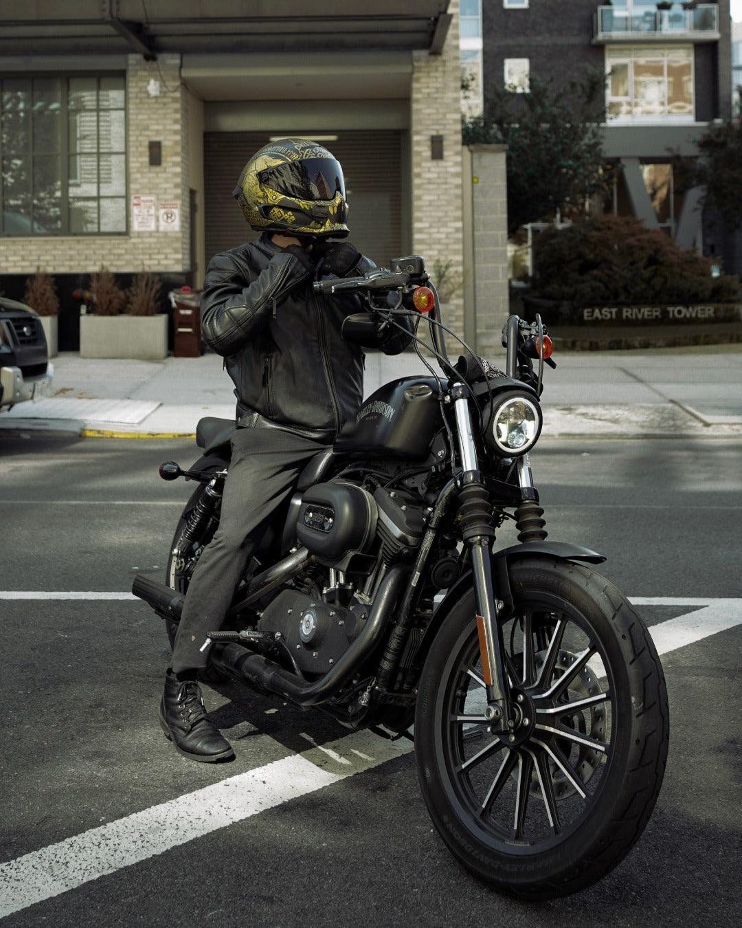 Night Rider Men's Motorcycle Leather Jacket