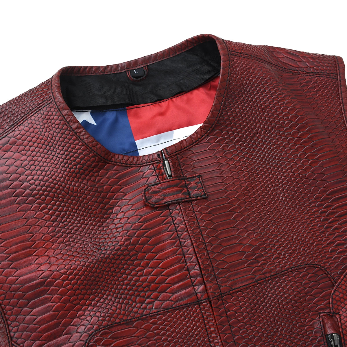 Bloodline - Men’s Red Dragon Leather Motorcycle Vest Men's Leather Vest Vests