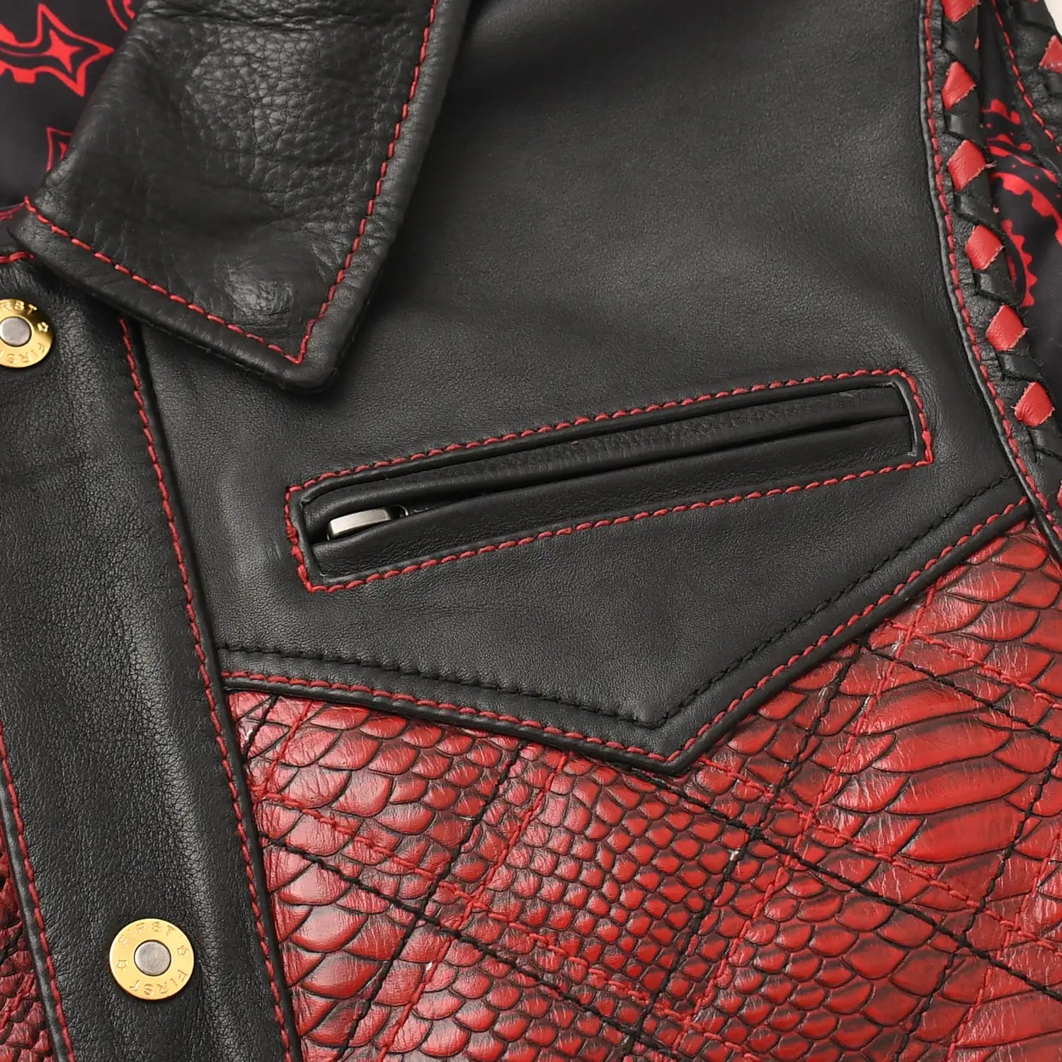 Kingsnake Men’s Motorcycle Leather Vest Men's Leather Vest Vests