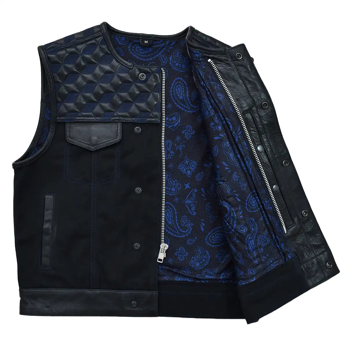 Trailblazer - Men's Leather/Canvas Motorcycle Vest