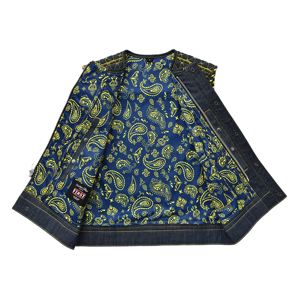 Yellowline - Men's Blue Denim Motorcycle Vest